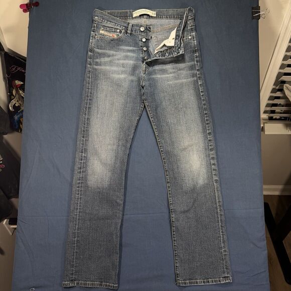 Vintage Diesel Kulter Straight Button Fly Selvedge Jeans Mens 30x30 Italy 2002